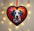 Dalmatian Stained Glass Effect Heart Suncatcher